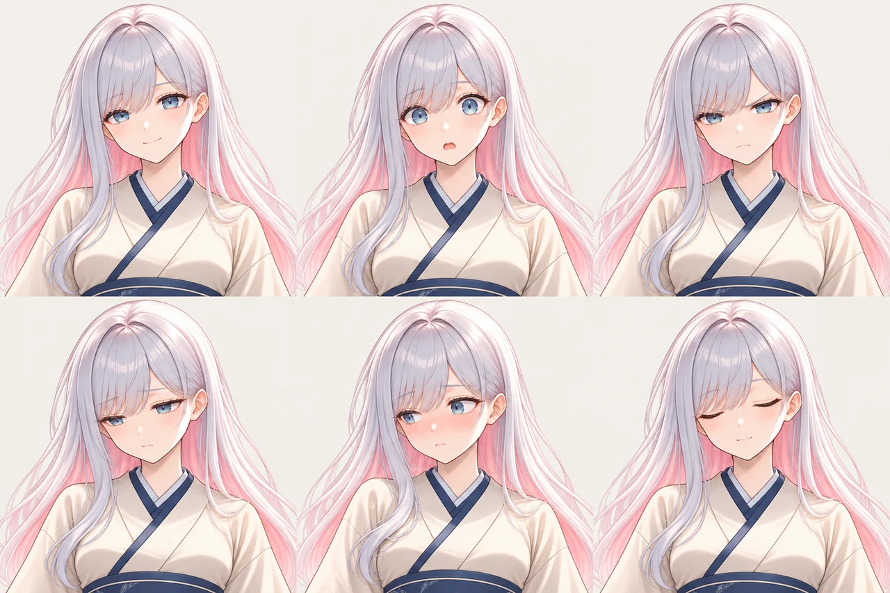 Ⅱ Faces and gestures — Six expressions, a smile and a flustered face